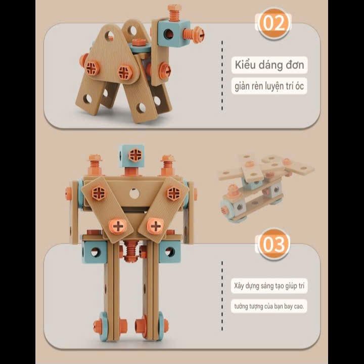  Đồ chơi lắp ráp : Bộ DIY Assembly (dụng cụ sửa chữa), 147 chi tiết, 3ages+, No. 923 