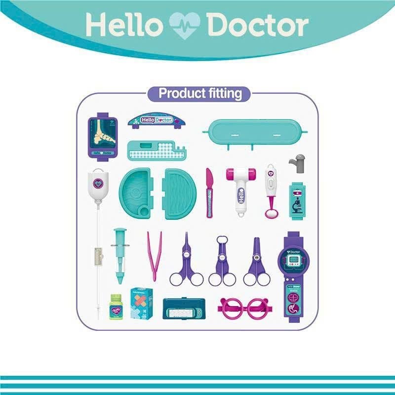  Đồ chơi nhập vai : BỘ ĐỒ CHƠI BÁC SĨ HELLO DOCTOR – VALI 3 TRONG 1, 3ages+, No. 008-305A 