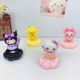  BLINDBOX : Mô hình đế hoa thỏ tím, thỏ trắng, thỏ hồng, gấu vàng xoay xoay đáng yêu, 3ages+ No. 66680 