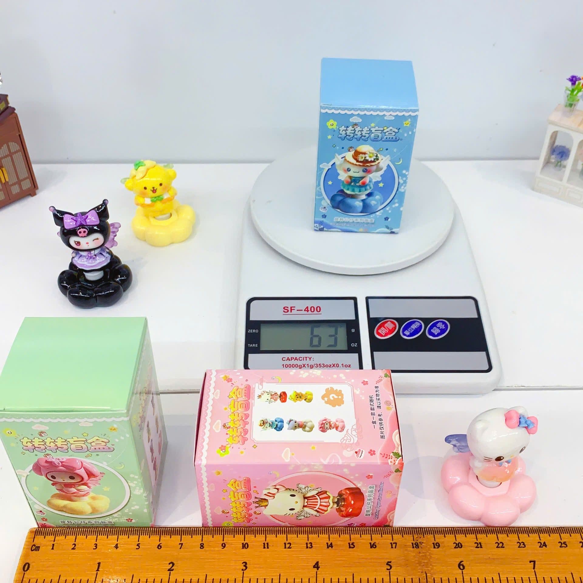  BLINDBOX : Mô hình đế hoa thỏ tím, thỏ trắng, thỏ hồng, gấu vàng xoay xoay đáng yêu, 3ages+ No. 66680 