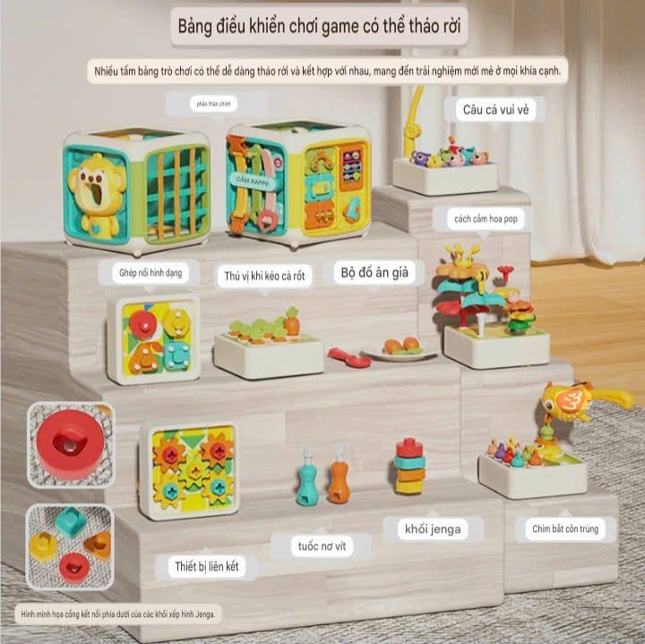  Đồ chơi vận động : KHỐI LẬP PHƯƠNG 6 MẶT CHÚ KHỈ BẬN RỘN – BUSY SMART CUBE, 3ages+, No. YL562A 