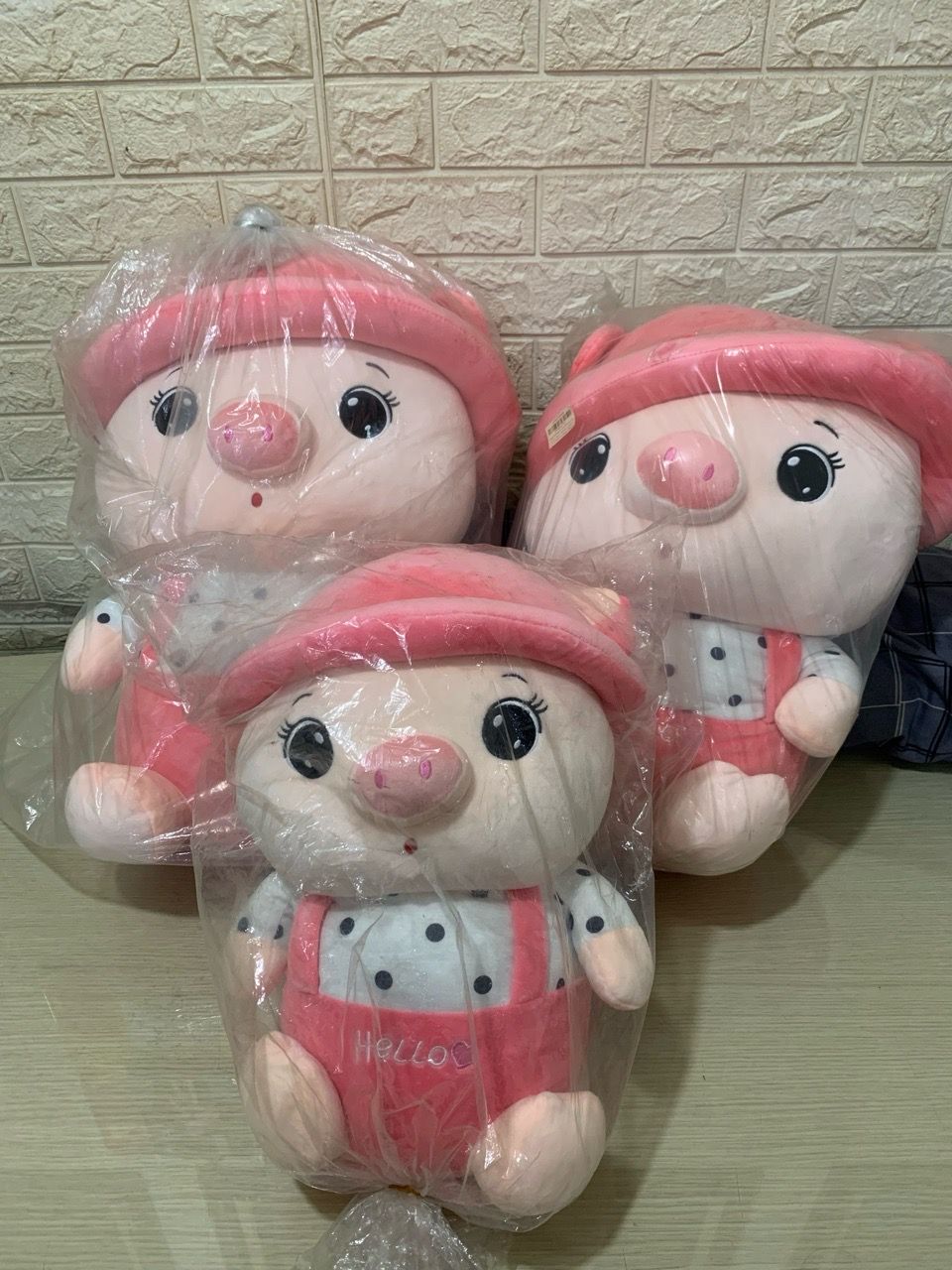  Gấu bông: Heo đội nón hồng dễ thương (nhiều kích thước) 