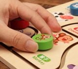  Đồ chơi giáo dục : Bảng Ghép Hình Di Chuyển Tìm Vị Trí Bằng Gỗ Cho Bé (Chủ Đề: Trái Cây, Động Vật) No. JHTOY-223,224 