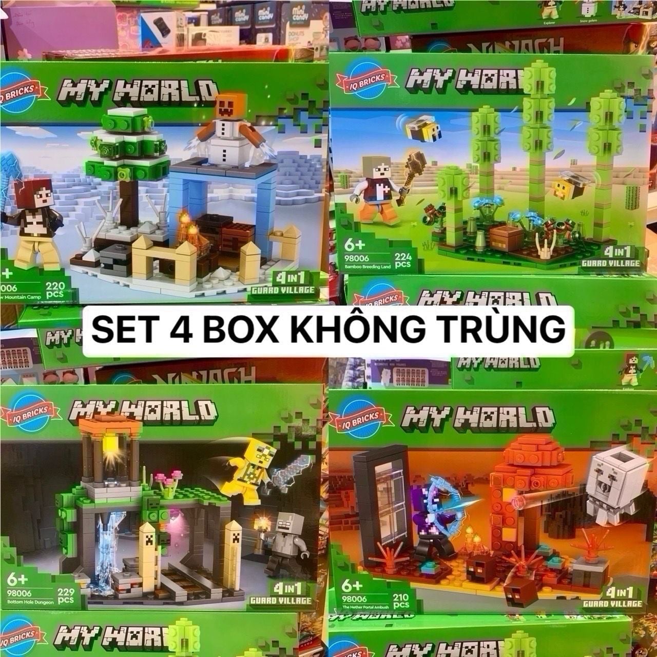  Đồ chơi lắp ráp : Bộ sưu tập nhiều mẫu Minecraft sáng tạo, 3ages, No. 66067, 66068, 66071, 470, D812-20, YZ7238-40 