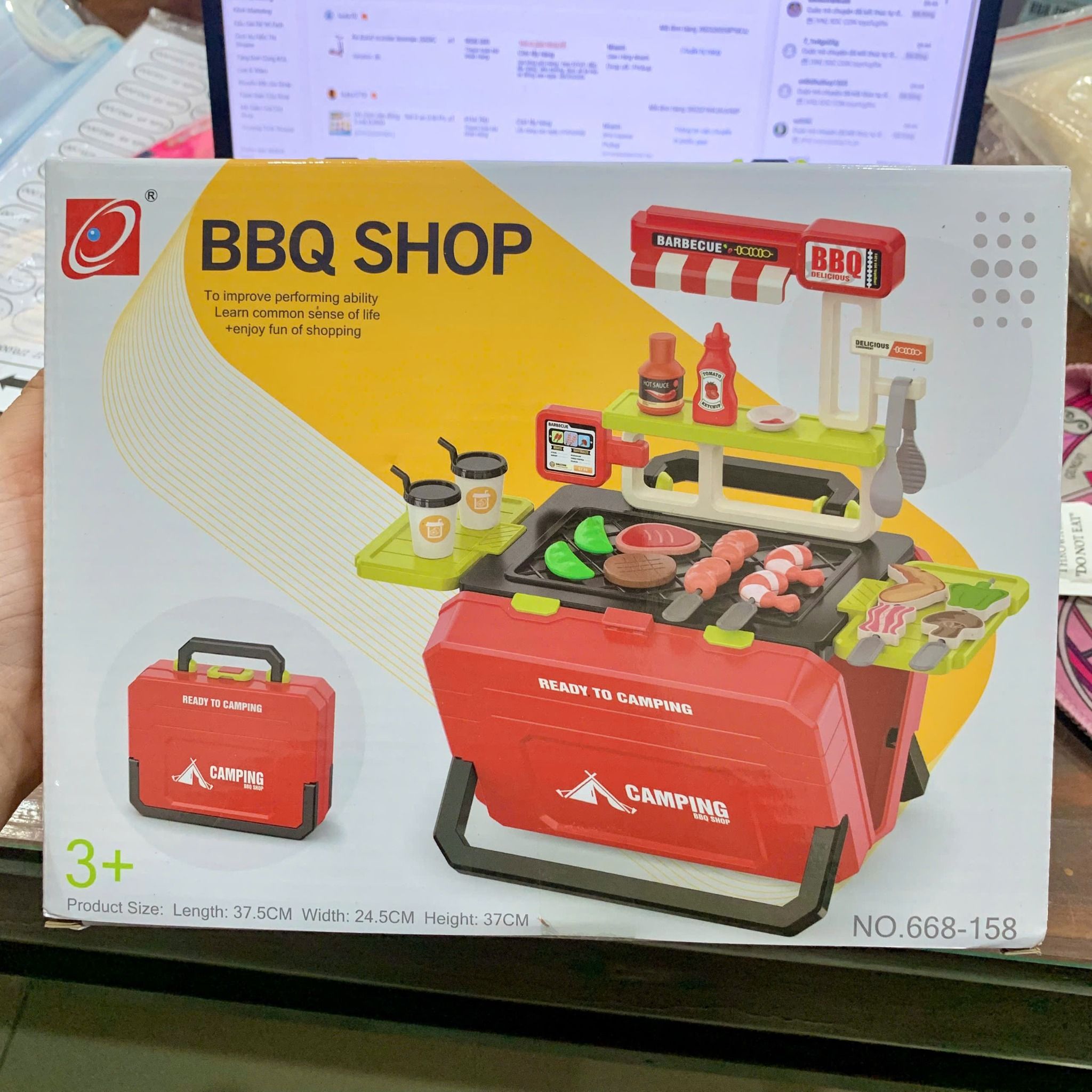 Đồ chơi nhập vai : Vali cửa hàng bánh kẹo, BBQ SHOP 45-51 CHI TIẾT, 3ages+, No. 668-162, 668-158 