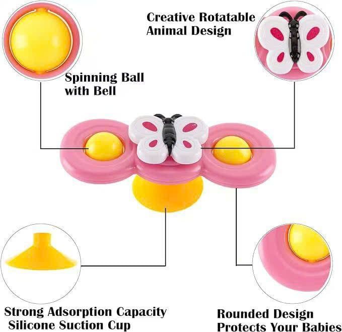  Đồ chơi vận động : SET 3 CON QUAY HÌNH ĐỘNG VẬT CHO BÉ – SUCTION CUP SPINNING TOYS (18M+), No. ME-042 