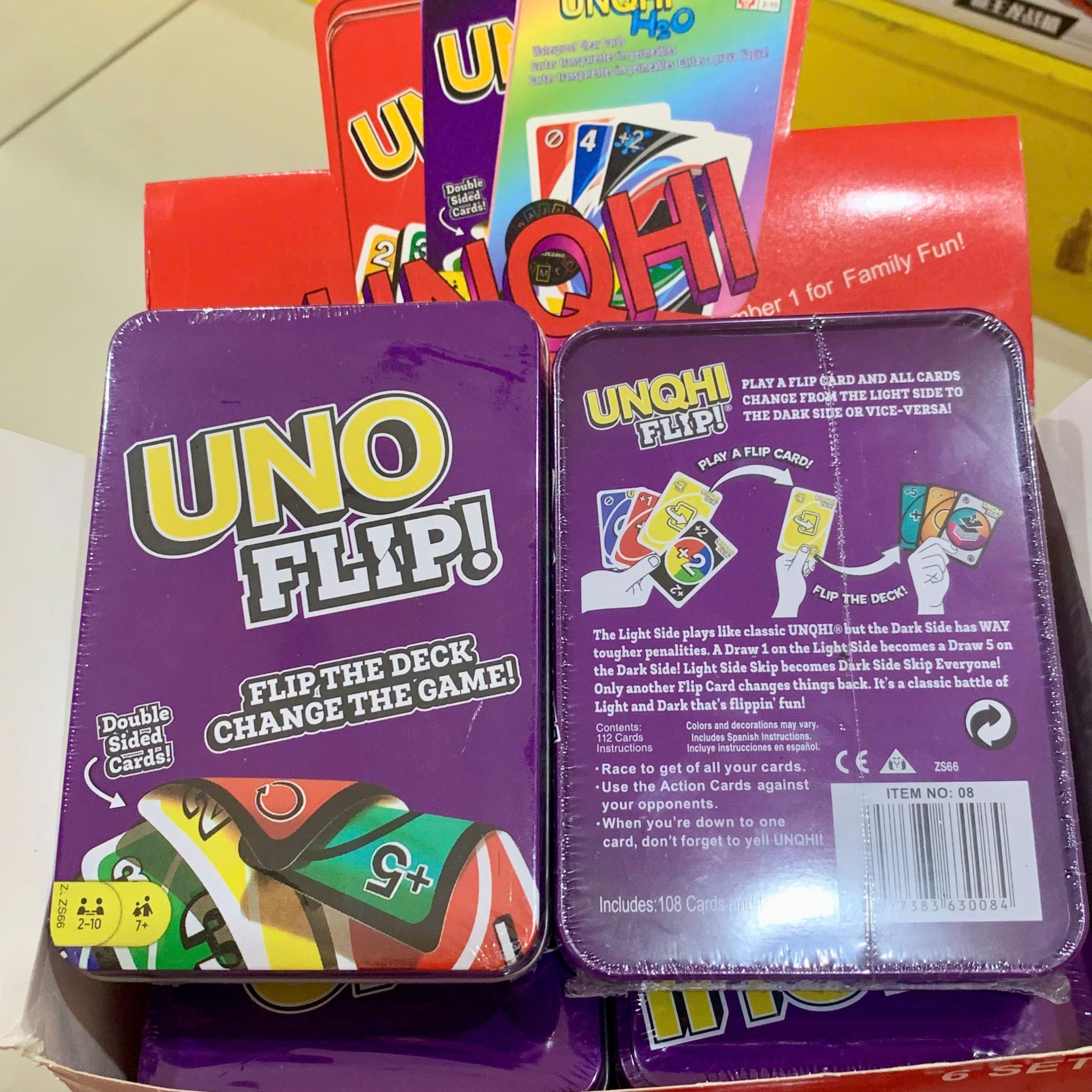  Đồ chơi trí tuệ : MỘT BỘ UNO 108 CARD HỘP THIẾC , ĐỒ CHƠI BOARD GAME 2-10 người chơi, 7ages+, No. 06, 08, 09 