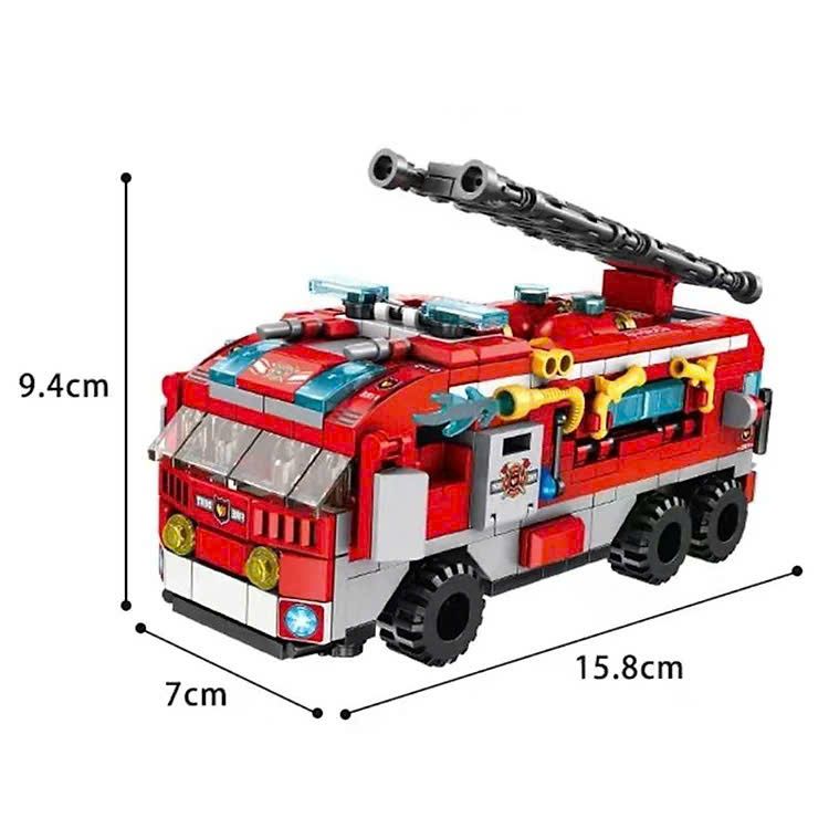  Đồ chơi lắp ráp : Bộ mô hình xe cứu hỏa PANLOS BRICK – City Fire Truck 12in1, 561pcs, 6ages+, No. 633016 