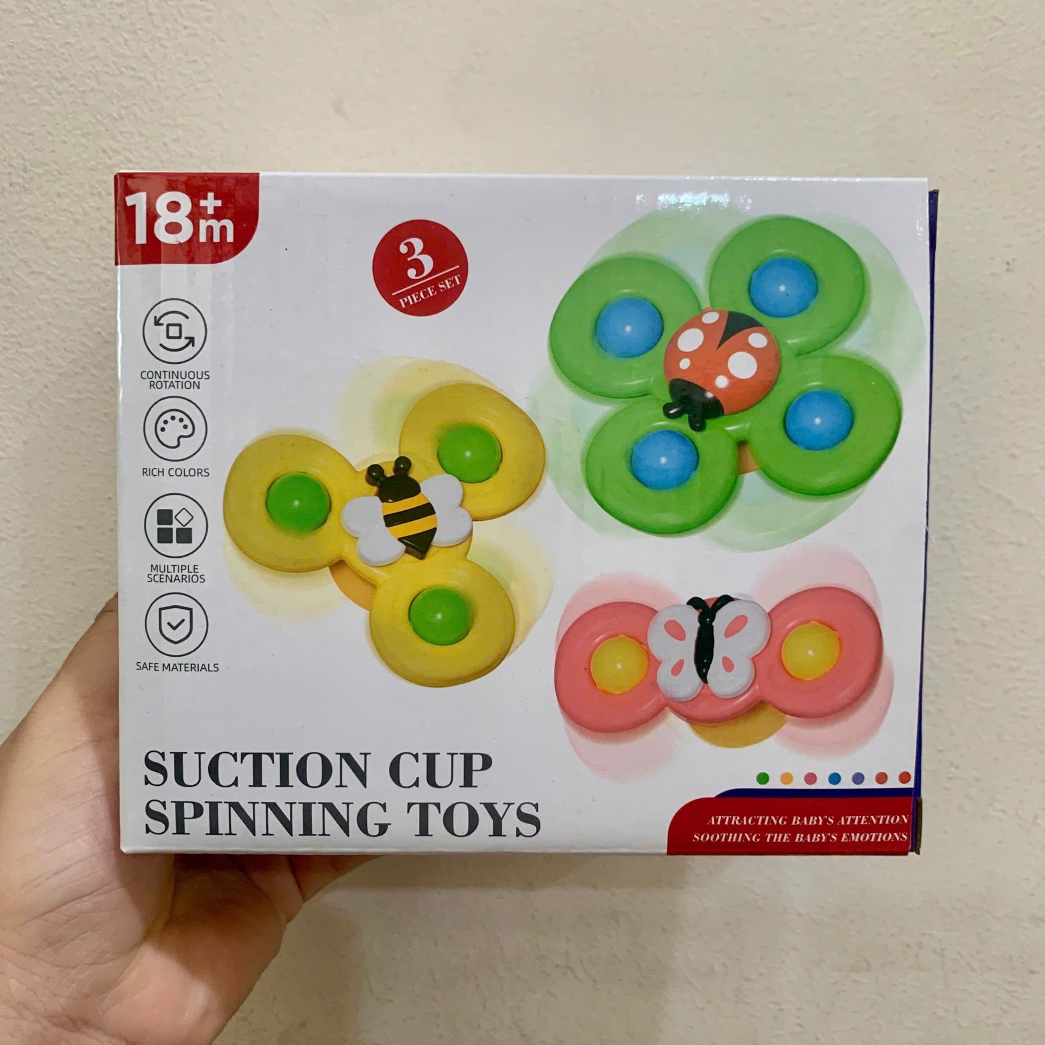  Đồ chơi vận động : SET 3 CON QUAY HÌNH ĐỘNG VẬT CHO BÉ – SUCTION CUP SPINNING TOYS (18M+), No. ME-042 