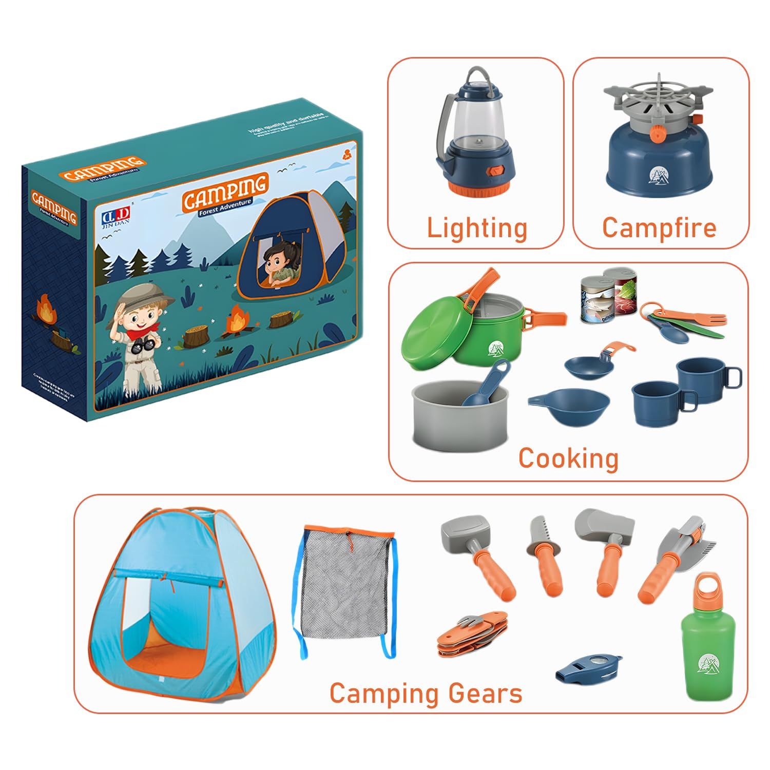  Đồ chơi khám phá: Bộ Lều và các dụng cụ cắm trại (Lều, ống ngắm, ...)  Forest Adventure No. LYD034 3+Ages 