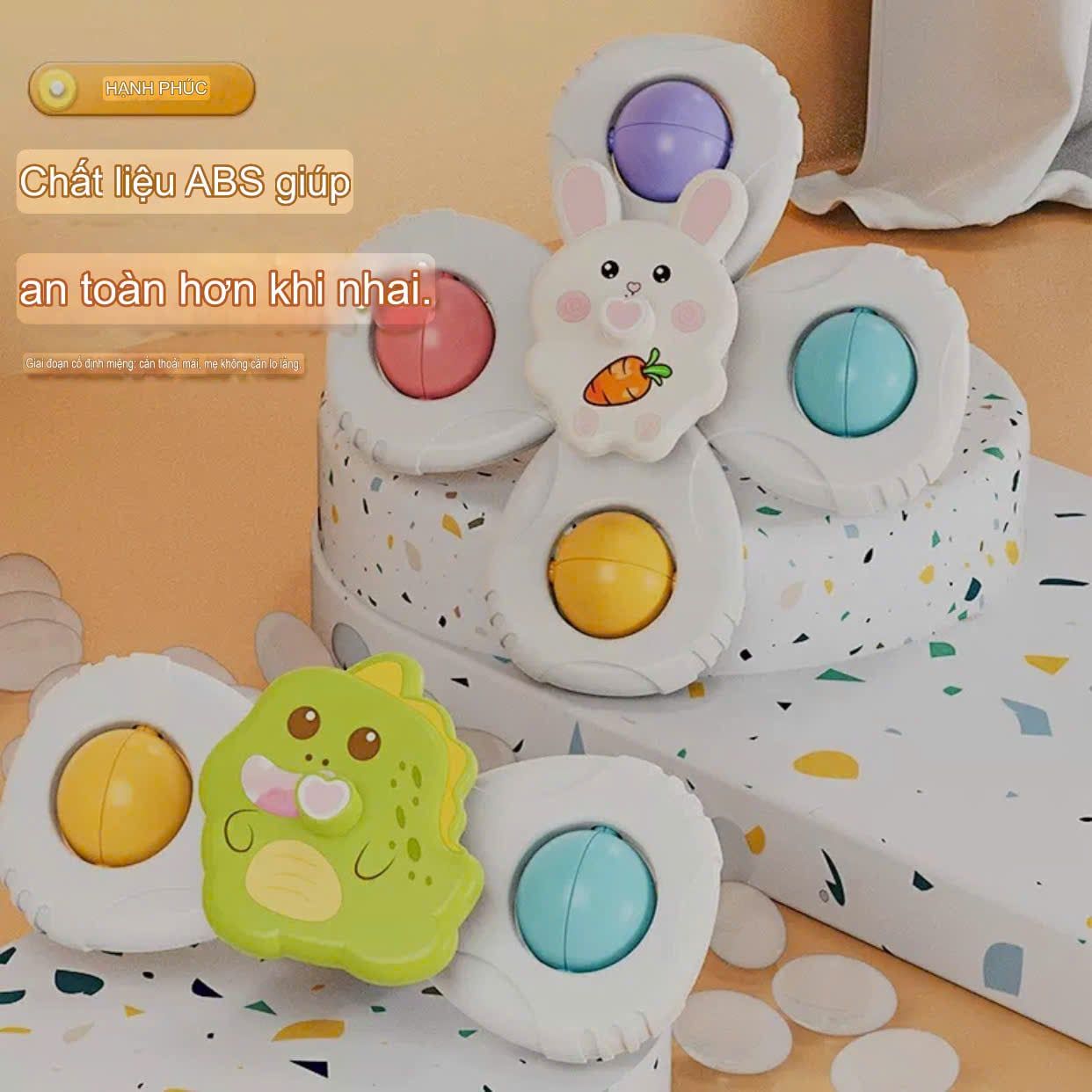  Đồ chơi vận động : Bộ 3 con xoay hình con vật dễ thương cho bé (18+M), No. FXB-18 