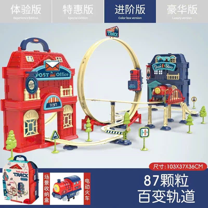  Đồ chơi vận động : Vali lắp ráp đường ray tàu hỏa Track Play Set – Track City, 3ages+, No. 89951,89972 