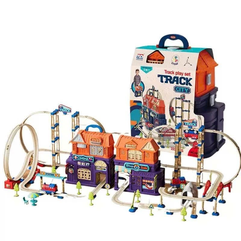  Đồ chơi vận động : Vali lắp ráp đường ray tàu hỏa Track Play Set – Track City, 3ages+, No. 89951,89972 
