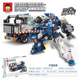  Đồ chơi lắp ráp : Bộ mô hình 2in1 xe bê tông robot và xe cứu hỏa robot, 6ages+, No. 934, 939 