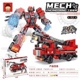  Đồ chơi lắp ráp : Bộ mô hình 2in1 xe bê tông robot và xe cứu hỏa robot, 6ages+, No. 934, 939 