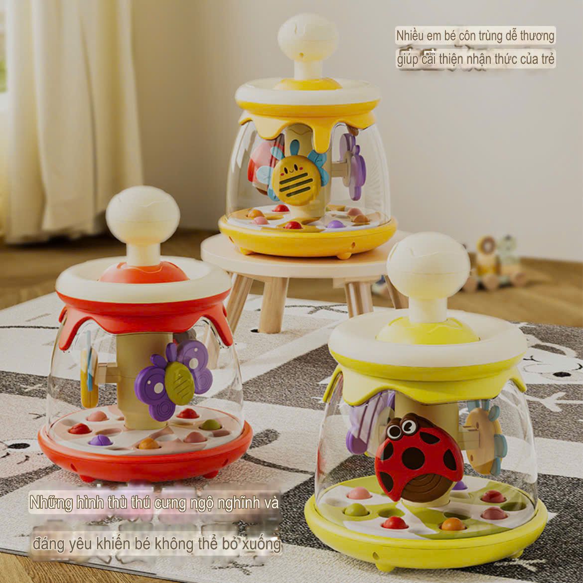  Đồ chơi vận dộng : Đồ Chơi Quay Tay Ong Vui Nhộn Bellcure – Đồ Chơi Xoay Cho Bé 6 Tháng Trở Lên, 6m+, No. AY001 