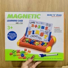  Đồ chơi giáo dục : Bộ bảng vẽ và học chữ số nam châm 2 trong 1 (Magnetic Learning Case), 3ages+, No. HM2216A 