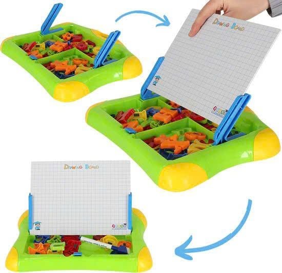  Đồ chơi giáo dục : Bộ bảng vẽ và học chữ số nam châm 2 trong 1 (Magnetic Learning Case), 3ages+, No. HM2216A 