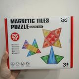  Đồ chơi giáo dục : Bộ xếp hình nam châm Magnetic Tiles Puzzle – STEM sáng tạo, 26,50,100,125 chi tiết, 3ages+, No. CZ-26T, 50T, 100T, 125T 