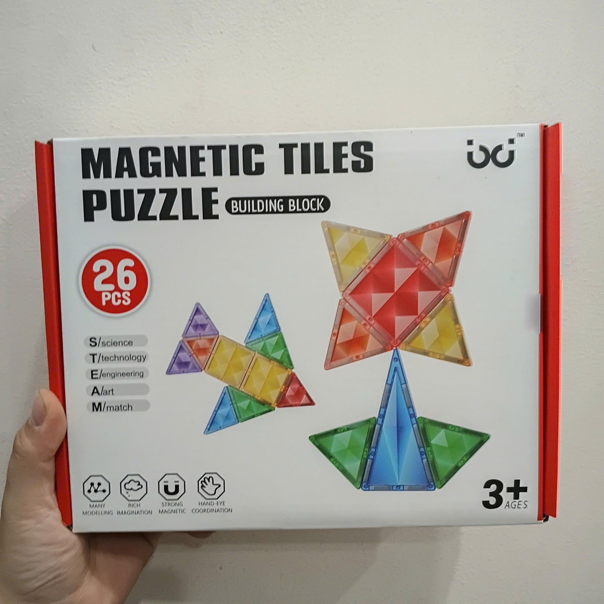  Đồ chơi giáo dục : Bộ xếp hình nam châm Magnetic Tiles Puzzle – STEM sáng tạo, 26,50,100,125 chi tiết, 3ages+, No. CZ-26T, 50T, 100T, 125T 