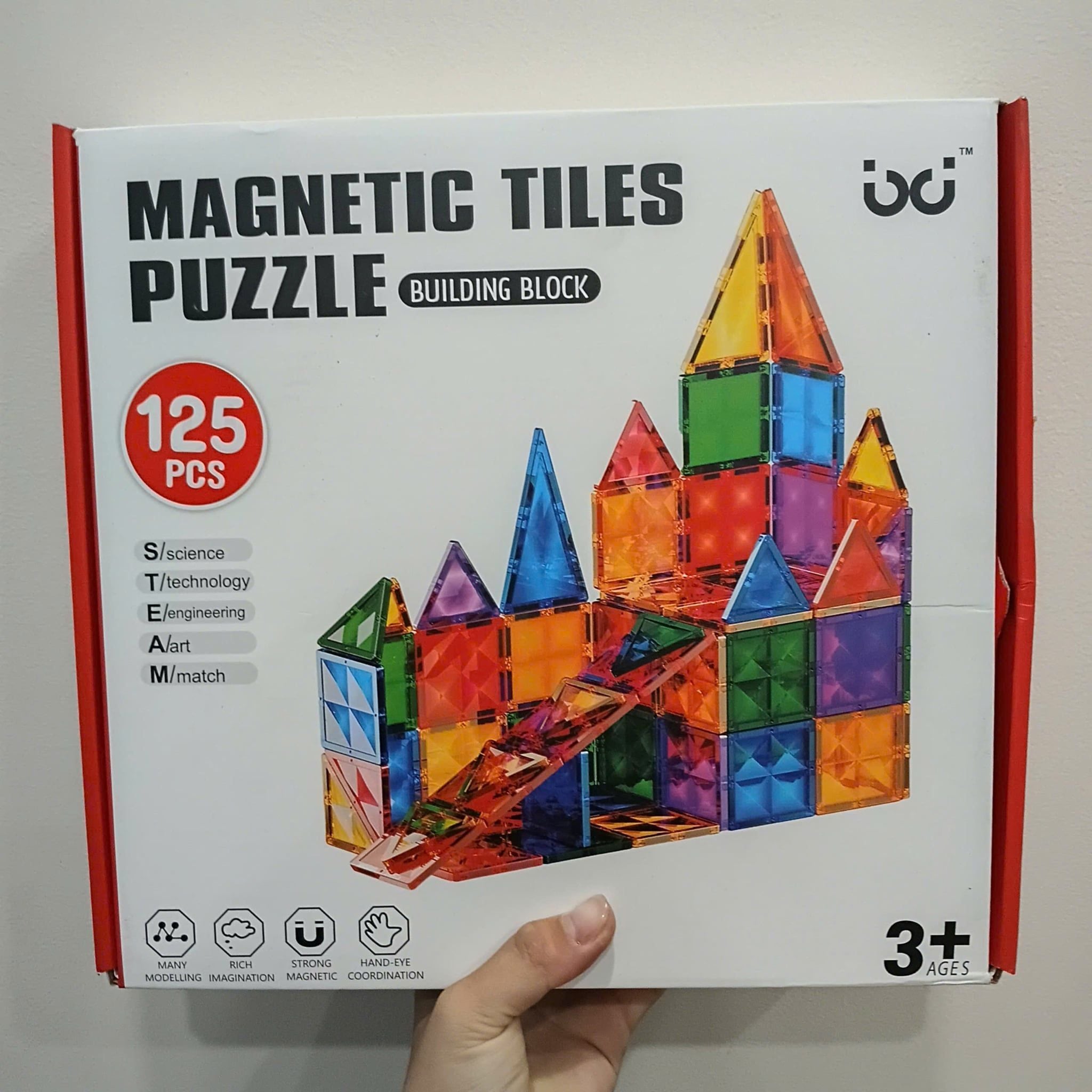  Đồ chơi giáo dục : Bộ xếp hình nam châm Magnetic Tiles Puzzle – STEM sáng tạo, 26,50,100,125 chi tiết, 3ages+, No. CZ-26T, 50T, 100T, 125T 