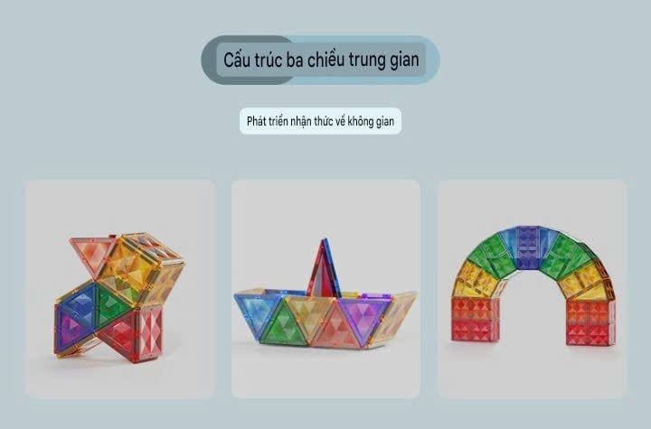  Đồ chơi giáo dục : Bộ xếp hình nam châm Magnetic Tiles Puzzle – STEM sáng tạo, 26,50,100,125 chi tiết, 3ages+, No. CZ-26T, 50T, 100T, 125T 