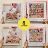  Đồ chơi giáo dục : Bảng Ghép Hình Di Chuyển Tìm Vị Trí Bằng Gỗ Cho Bé (Chủ Đề: Trái Cây, Động Vật) No. JHTOY-223,224 