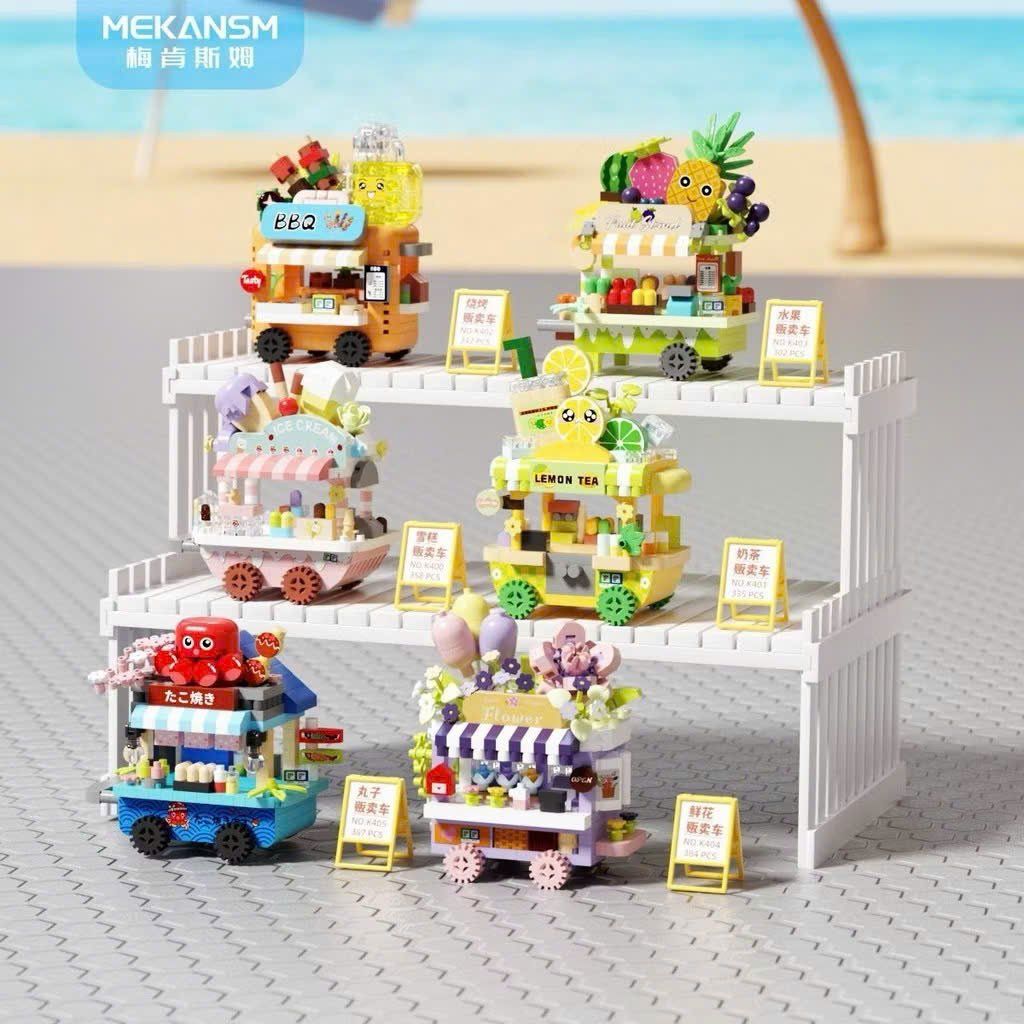  Đồ chơi lắp ráp : Bộ sưu tập Mini Building Block – Cửa Hàng Hoa, Hoa quả, Đồ ăn siêu xinh , 3ages, No. K365, K400-K405 