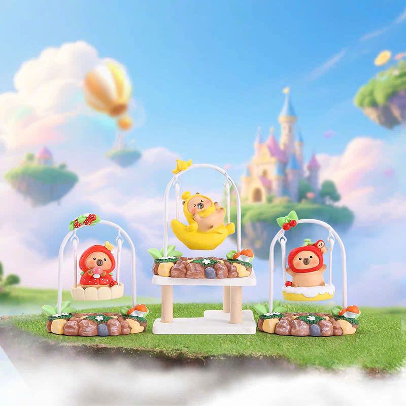  BLINDBOX CAPYBARA : Mô hình Capybara xích đu hoa quả, 15ages+, No. 1040-350 