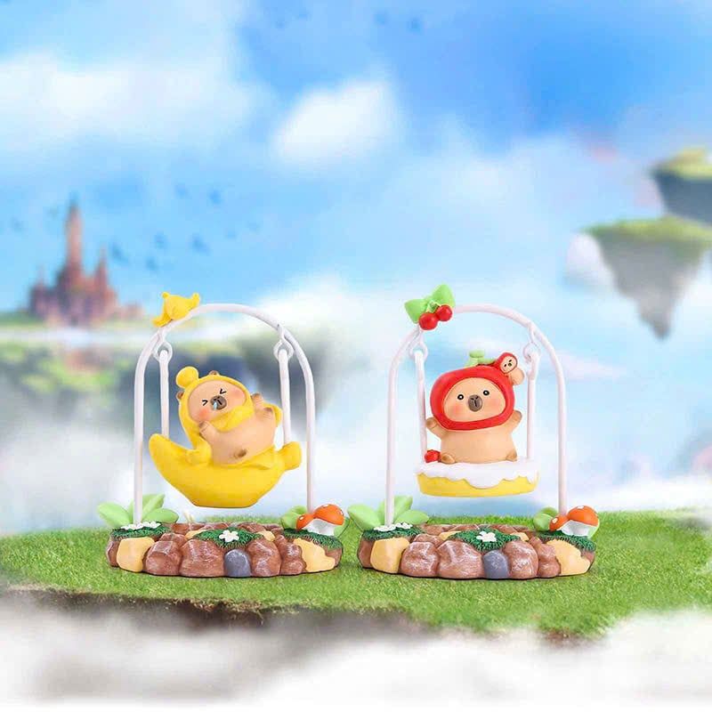  BLINDBOX CAPYBARA : Mô hình Capybara xích đu hoa quả, 15ages+, No. 1040-350 