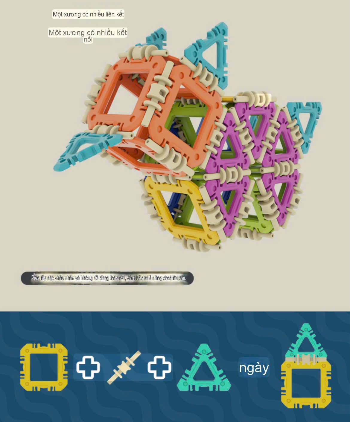  Đồ chơi giáo dục : Bộ lắp ghép Changeable Building Blocks 288 chi tiết, 3ages+, No. 666-4 