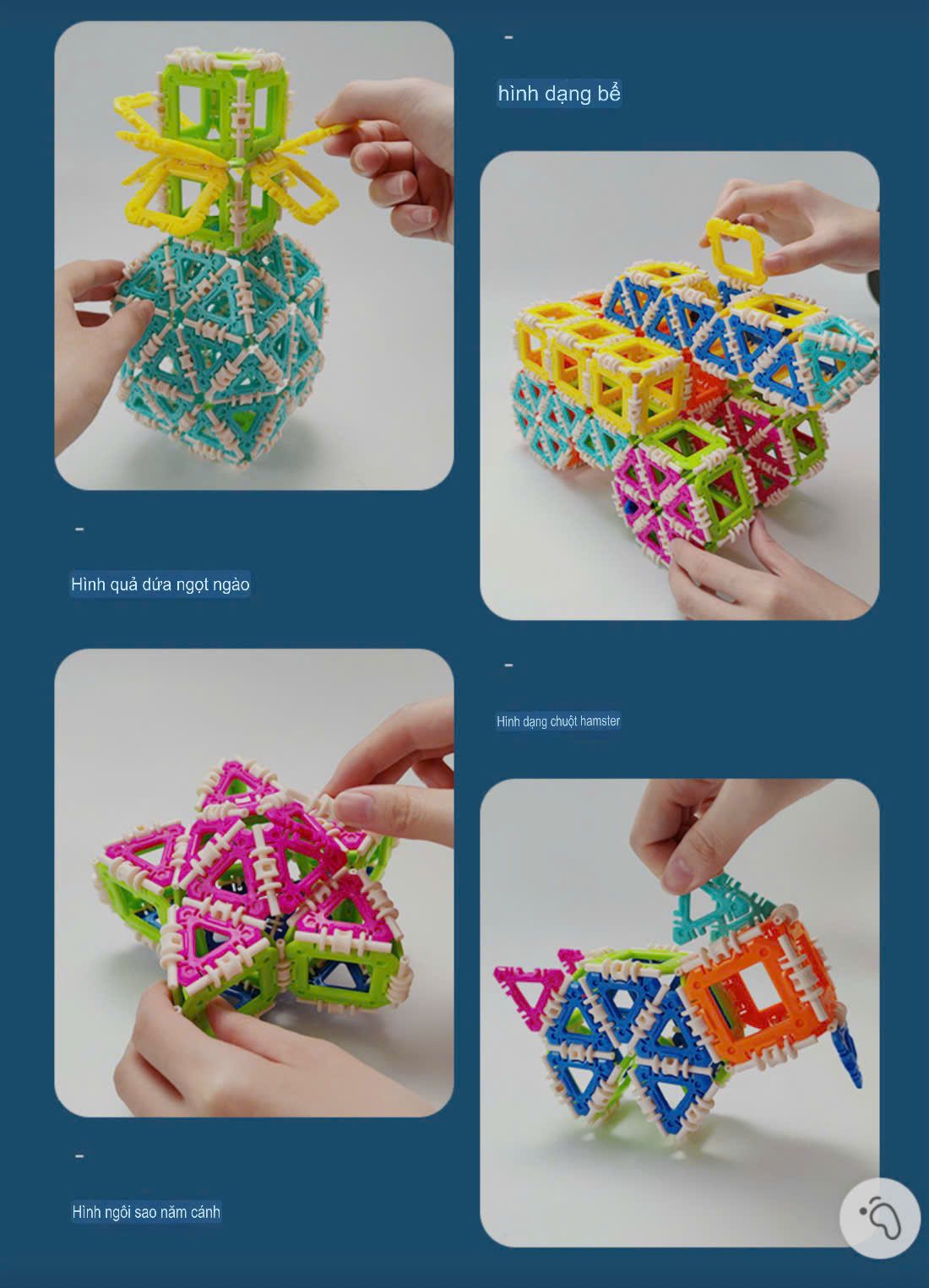  Đồ chơi giáo dục : Bộ lắp ghép Changeable Building Blocks 288 chi tiết, 3ages+, No. 666-4 