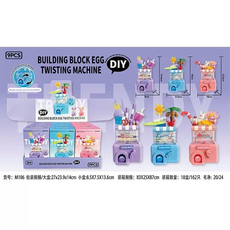  Đồ chơi lắp ráp : ĐỒ CHƠI DIY MÁY XOẮN HẠT – BUILDING BLOCK EGG TWISTING MACHINE (9 PCS), 3ages+, No. M106 