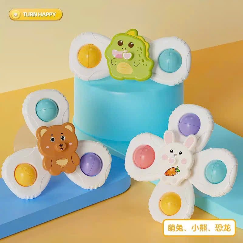  Đồ chơi vận động : Bộ 3 con xoay hình con vật dễ thương cho bé (18+M), No. FXB-18 