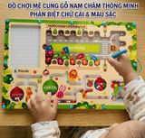  Đồ chơi giáo dục : Bảng Mê Cung Nam Châm Gỗ GagaBaby – Magnetic Activity Board, 36m+, No. MPB-25-01 