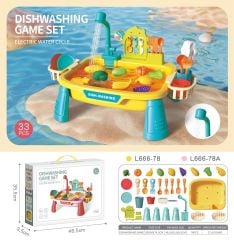  Đồ chơi nhập vai : Bộ rửa rau củ quả - DISHWASHING GAME SET, 3ages+, No. L666-78 ( MÀU VÀNG ) 