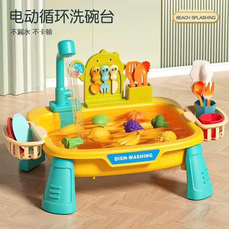  Đồ chơi nhập vai : Bộ rửa rau củ quả - DISHWASHING GAME SET, 3ages+, No. L666-78 ( MÀU VÀNG ) 