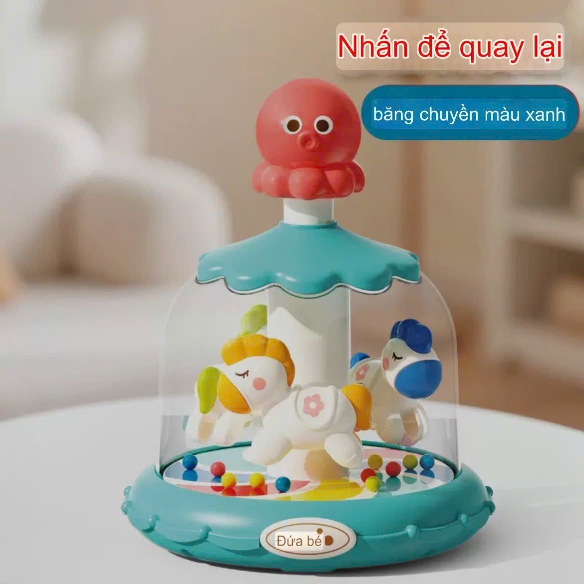  Đồ chơi vận động : Bộ xoay nhấn bạch tuột 3in1 cho bé – PRESS & SPIN FUN, (18M+), No. 6237 