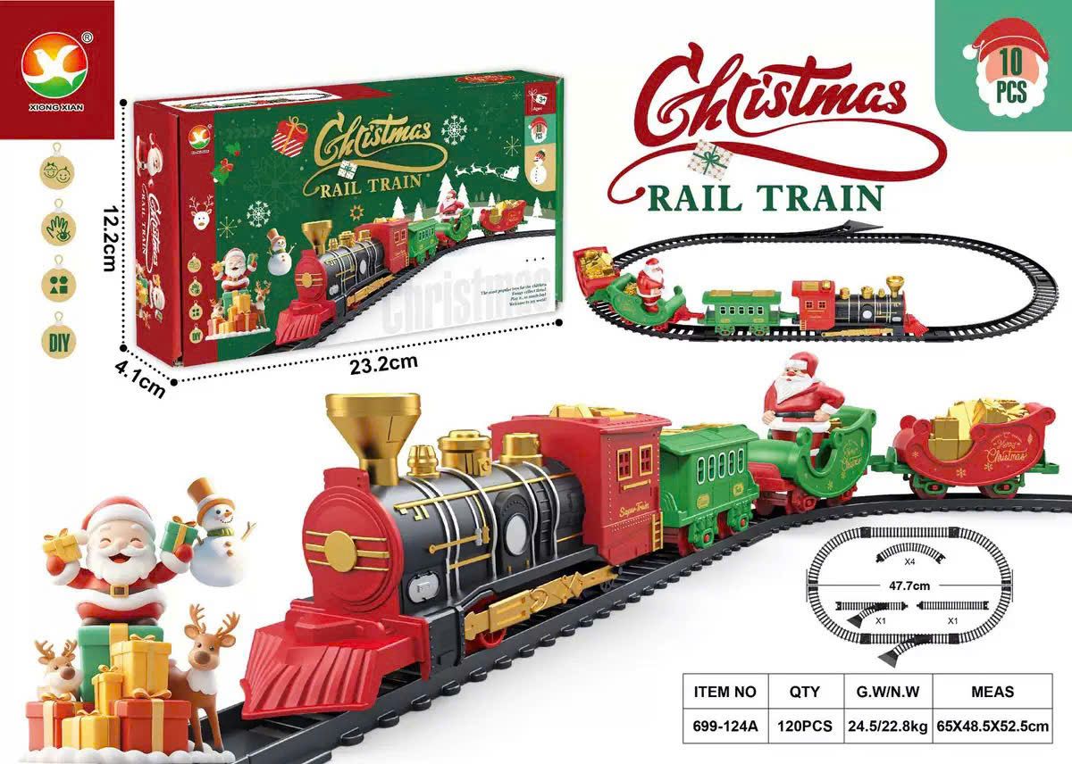  Đồ chơi vận động : Bộ đường ray toa tàu Giáng Sinh - Christmas Rail Train, 3ages+, No. 699-124A 