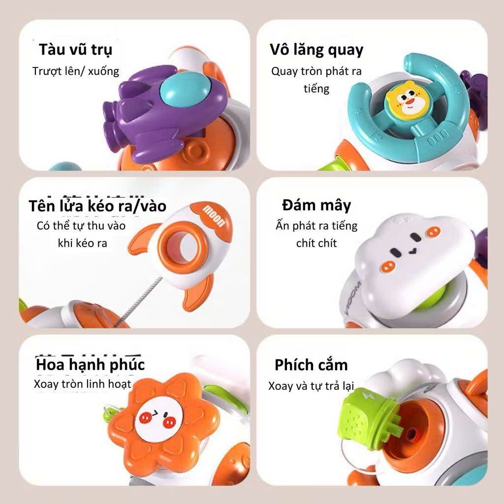  Đồ chơi vận động : Bộ đồ chơi khối bận rộn 6in1 cho bé - Busy Puzzle Hand Catch Ball, 18m+, No. 99-17 