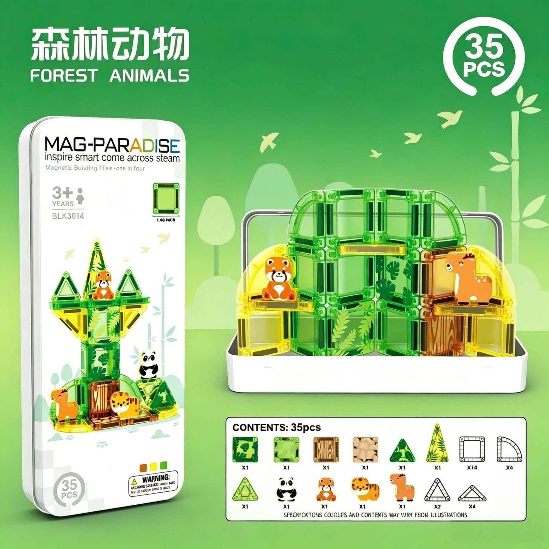  Đồ chơi giáo dục : Bộ Xếp Hình Nam Châm MAG-PARADISE, 32-35pcs, 3ages, No. 3008,09,14,15 