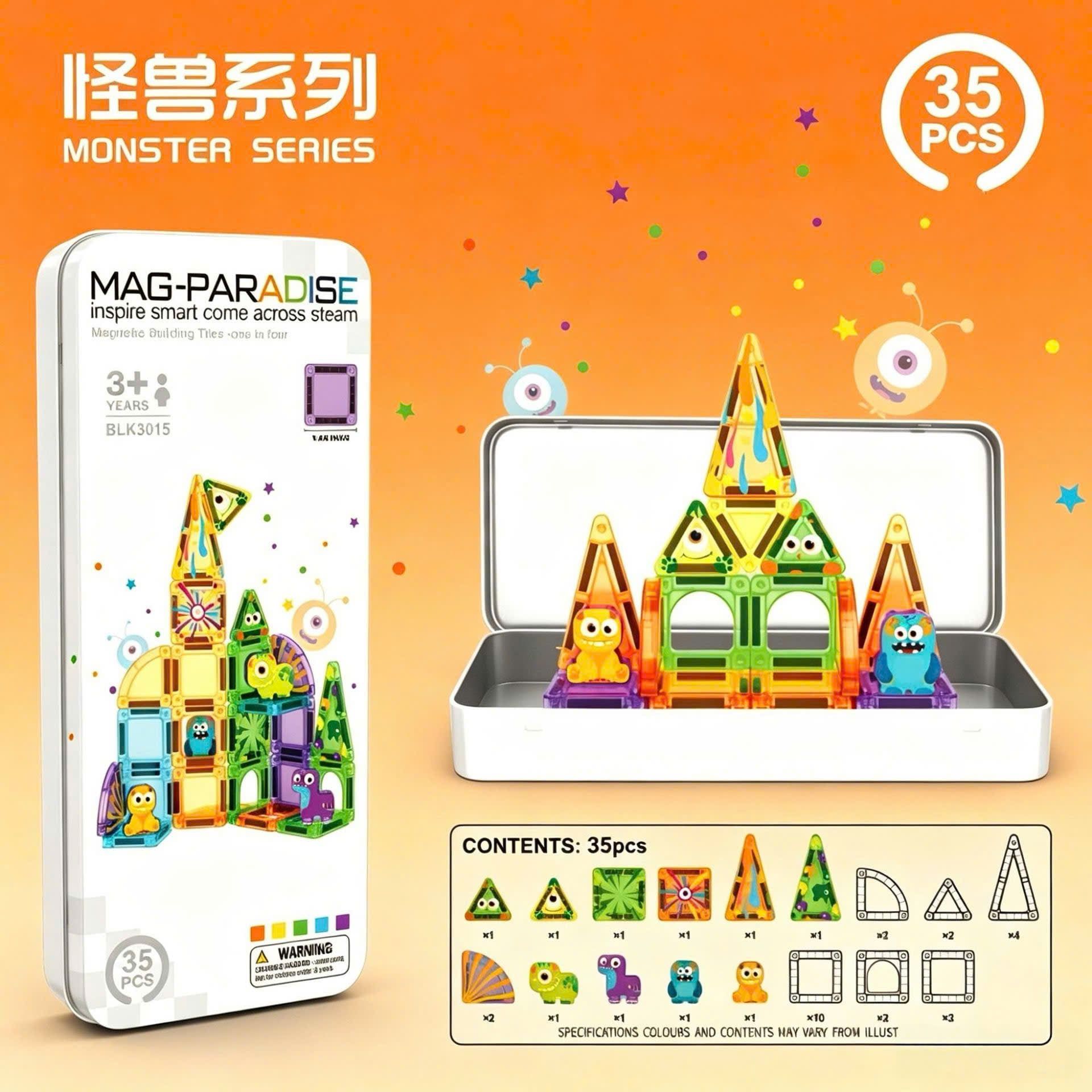  Đồ chơi giáo dục : Bộ Xếp Hình Nam Châm MAG-PARADISE, 32-35pcs, 3ages, No. 3008,09,14,15 