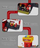  Đồ chơi vận động : Garage trạm cứu hoả City Shuttle - Assembled Rail Car Series, 90pcs, 3ages, No. 69921A 