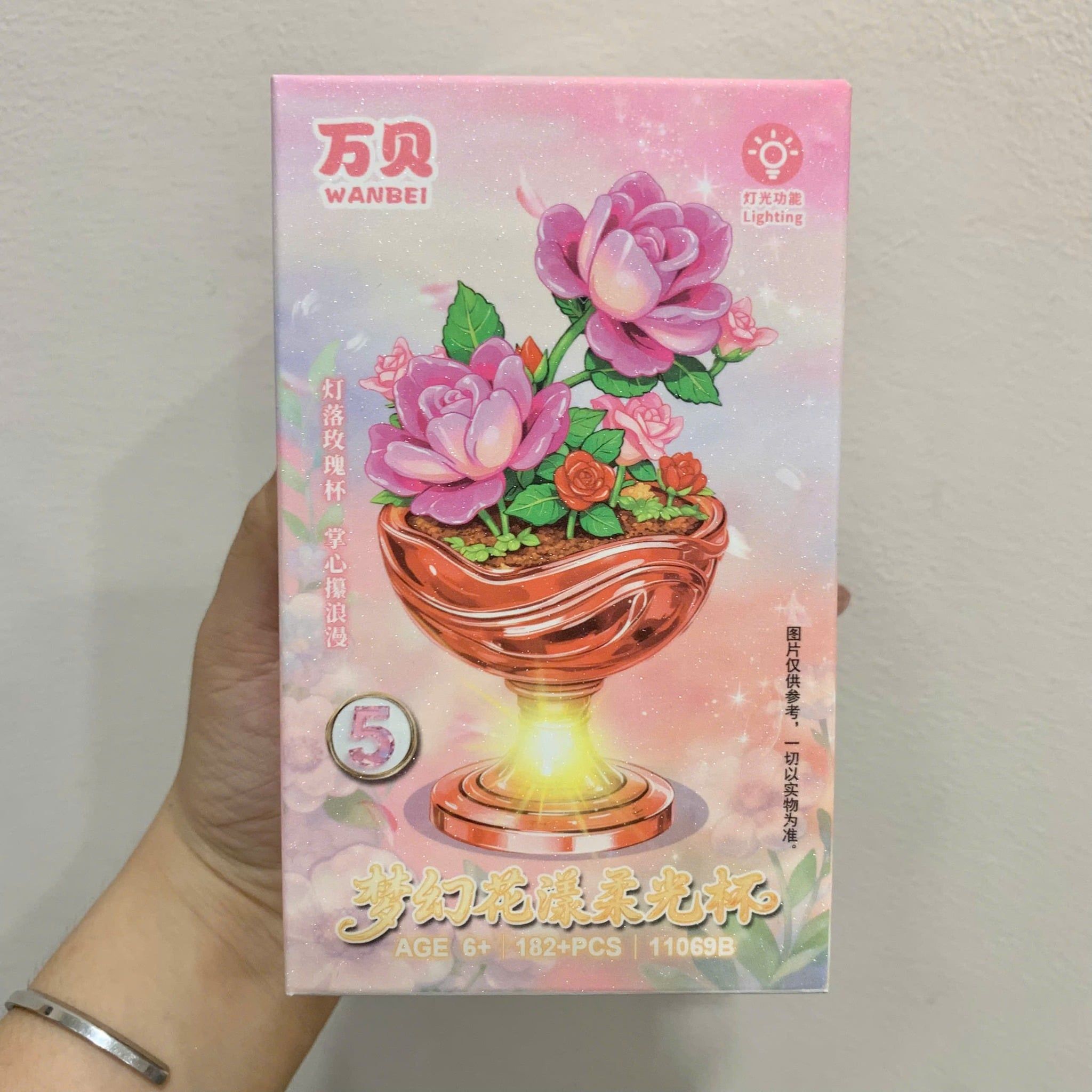  Đồ chơi lắp ráp : Bộ xếp hình cốc hoa phát sáng, 6ages+, No. 11069B 