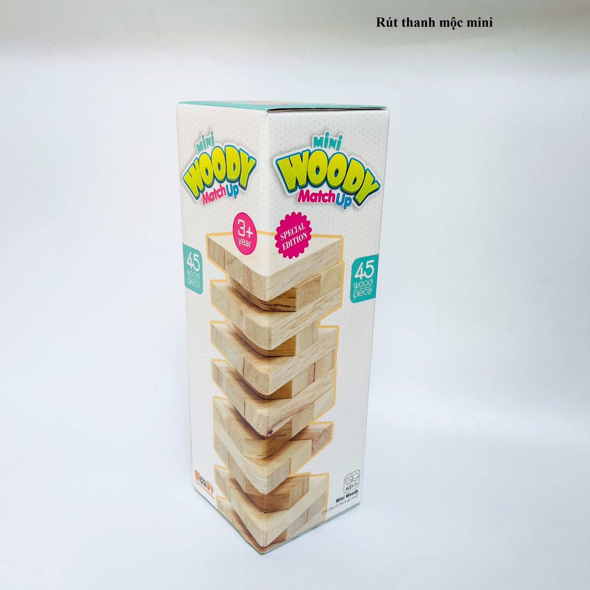  Đồ chơi vận động : Trò Chơi RÚT THANH MỘC MINI Woody 45pcs, 3ages+,  No. 1439 