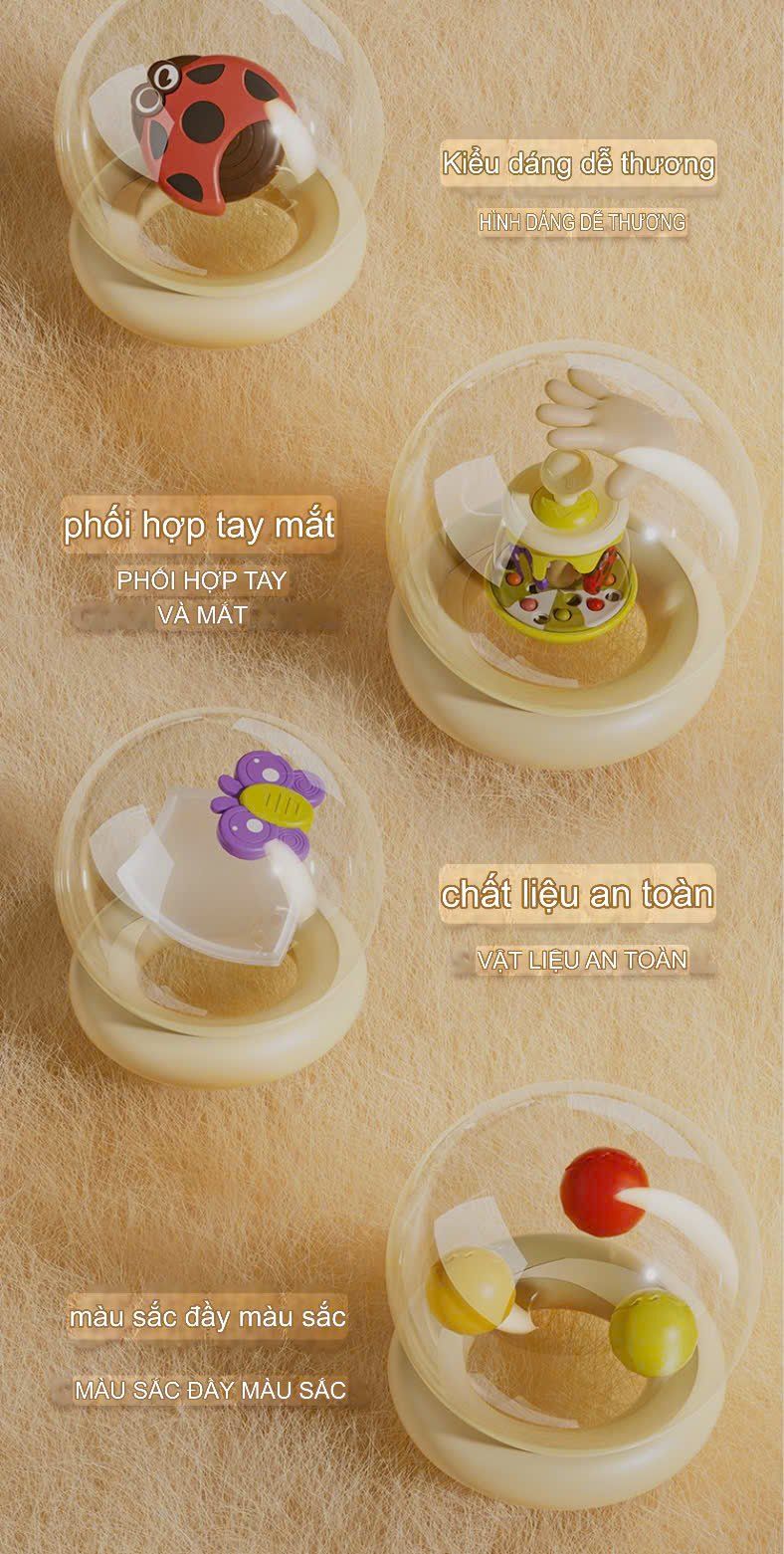  Đồ chơi vận dộng : Đồ Chơi Quay Tay Ong Vui Nhộn Bellcure – Đồ Chơi Xoay Cho Bé 6 Tháng Trở Lên, 6m+, No. AY001 