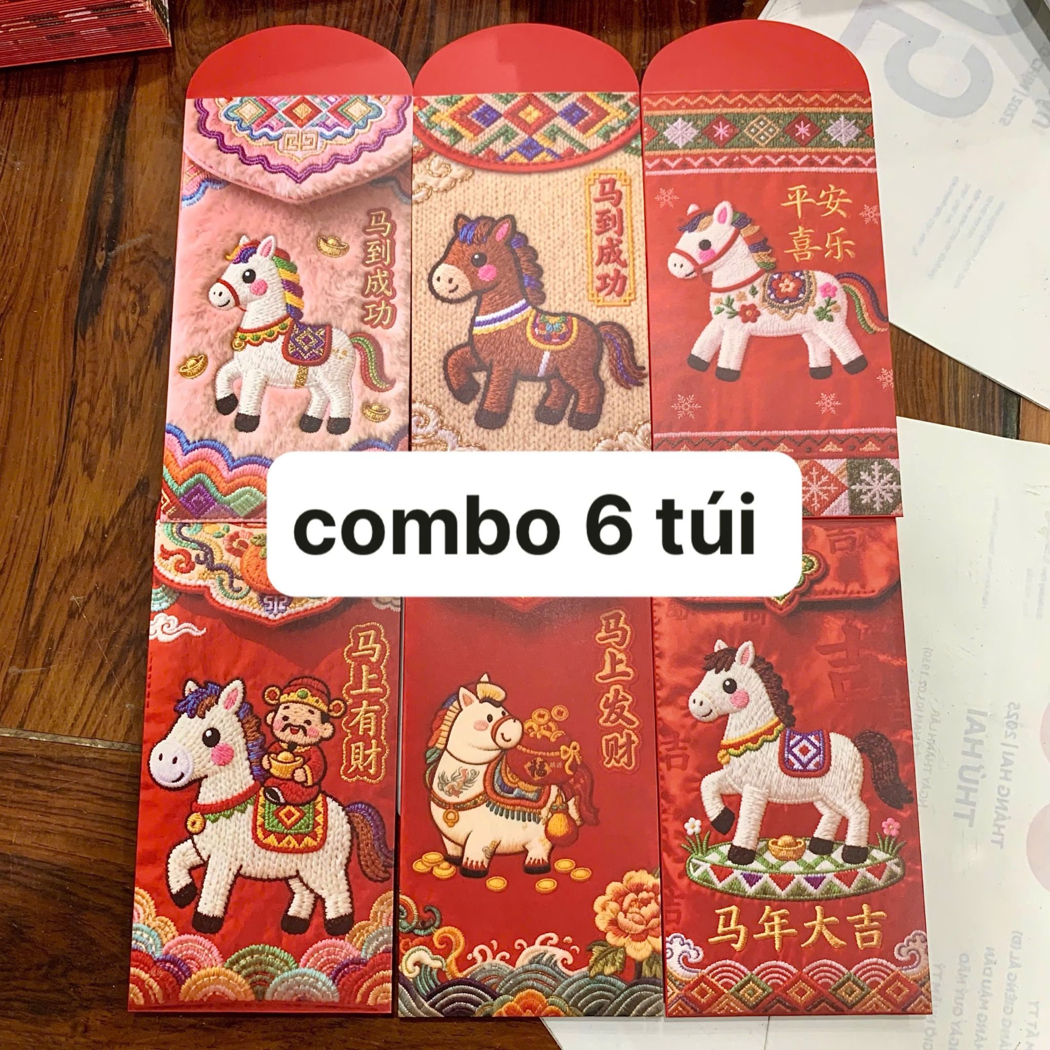  Bao Lì Xì Ngựa Tài Lộc – Phát Tài, Bình An Đầu Năm, set bao lì xì không trùng mẫu 