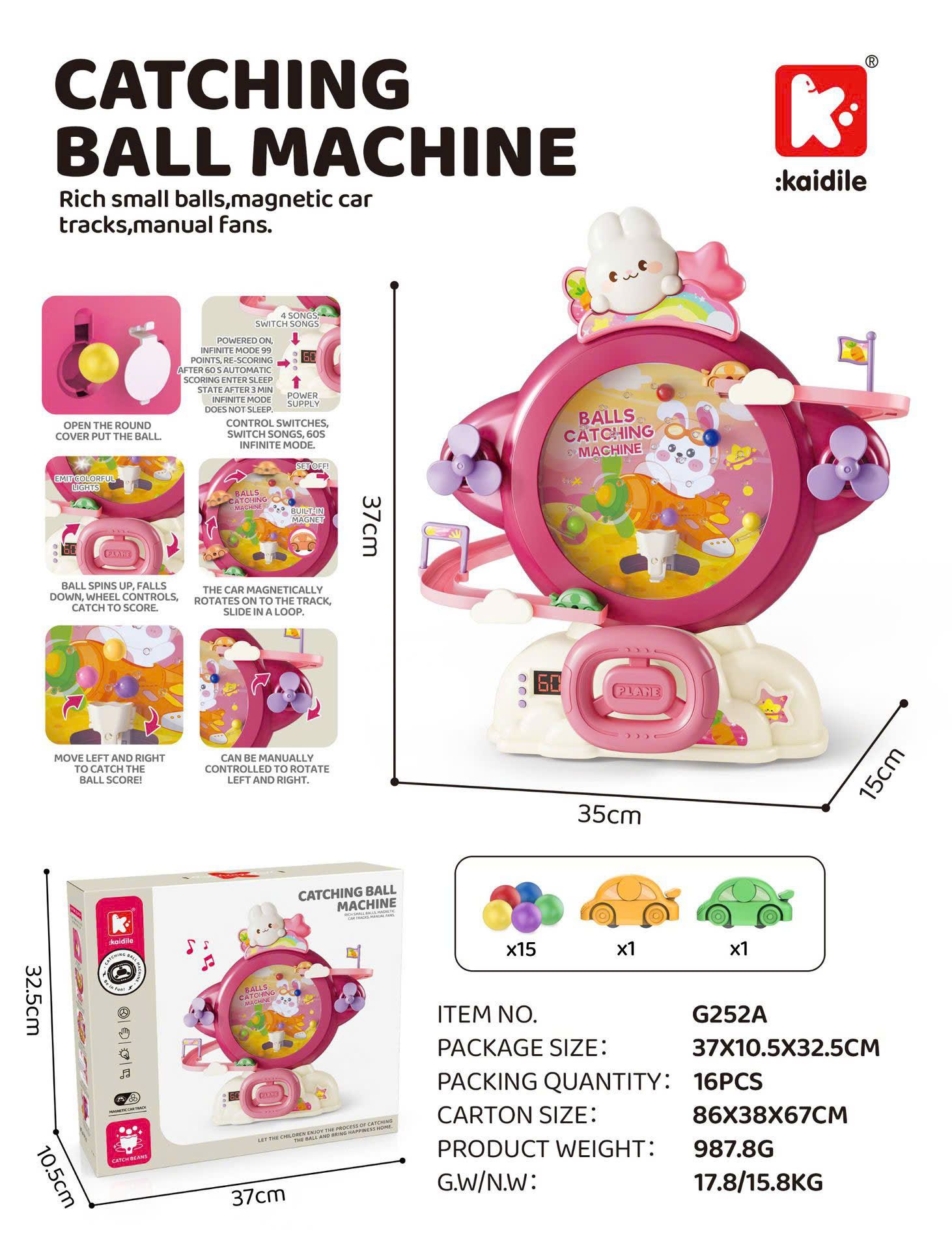  Đồ chơi vận động : MÁY HỨNG BÓNG CATCHING BALL MACHINE, 3ages, No.G252A-G256A 