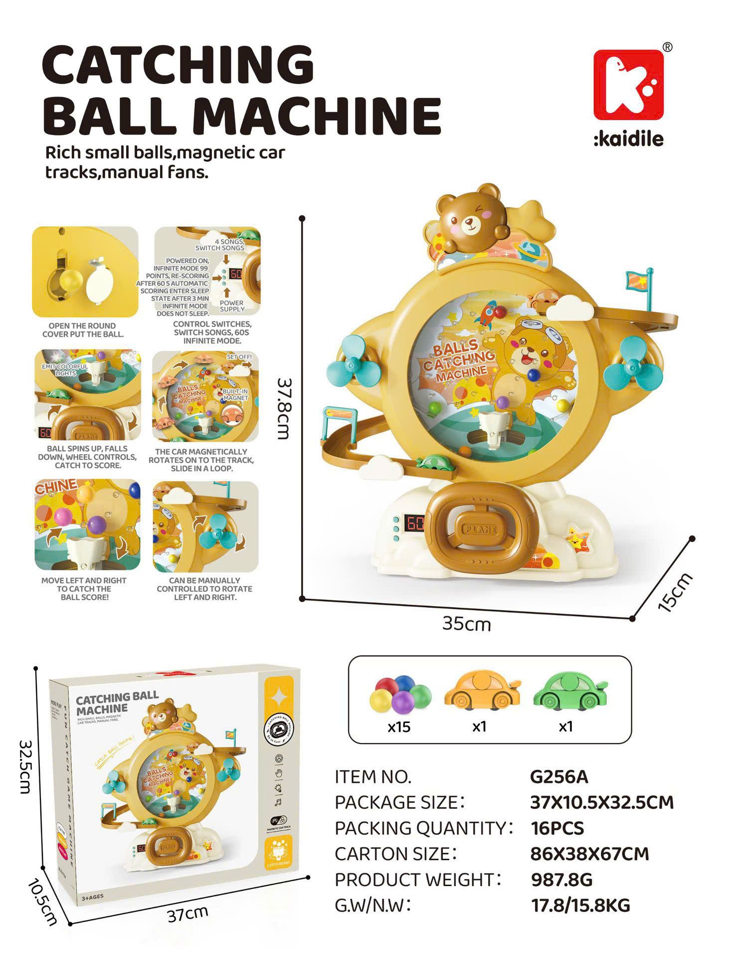  Đồ chơi vận động : MÁY HỨNG BÓNG CATCHING BALL MACHINE, 3ages, No.G252A-G256A 