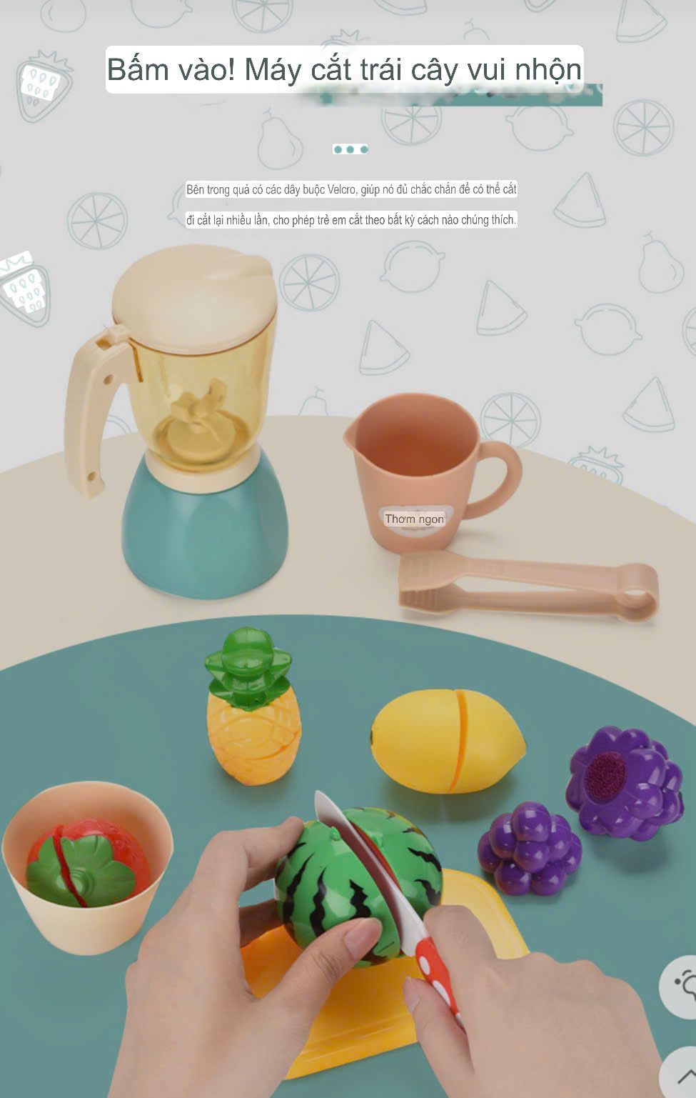  Đồ chơi nhập vai : ĐỒ CHƠI NHÀ BẾP – MÁY XAY SINH TỐ JUICE SHOP 23 CHI TIẾT, 3ages+, No. 328-1 